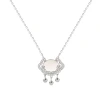 S925 sterling silver Peace Lock necklace, Chinese-style natural chalcedony pendant necklace Item Picture